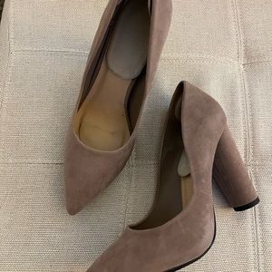 Beige high heel pump